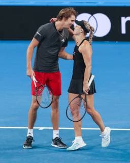 Angelique Kerber and Alexander Zverev Mixed Doubles Tennis Hopman Cup 2019 ITF RAC Arena Perth Western Australia Australia 4 January 2019 Â Copyright: xJuergenxHasenkopfx