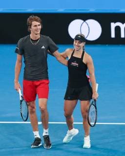Angelique Kerber and Alexander Zverev Mixed Doubles Tennis Hopman Cup 2019 ITF RAC Arena Perth Western Australia Australia 4 January 2019 Â Copyright: xJuergenxHasenkopfx