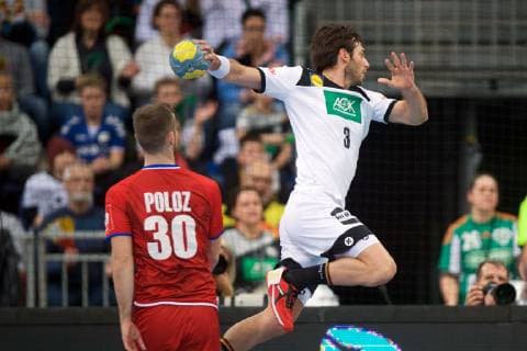 Handball Hannover 04 01 2019 test match preparation game Germany GER Czech Republic CZE Uwe Gensheimer Germany No 03 POLOZ David Czech Republic No 30