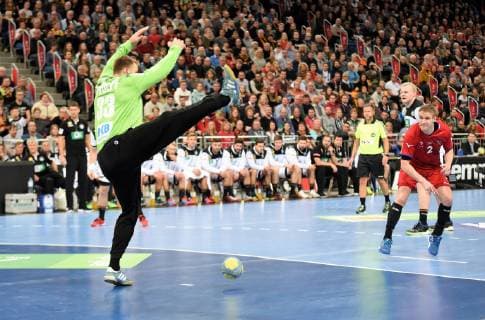 04 01 2019 xkhx Hannover Tui Arena German Handball Federation DHB Handball International Germany GER v Czech Czech Republic Goalkeeper Andreas Wolff GER v Jakub Hrstka Czech