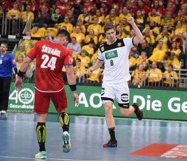 04 01 2019 xkhx Hannover Tui Arena German Handball Federation DHB Handball International Match Germany GER vs. Czech Czech Republic Jubel Finn Lemke GER