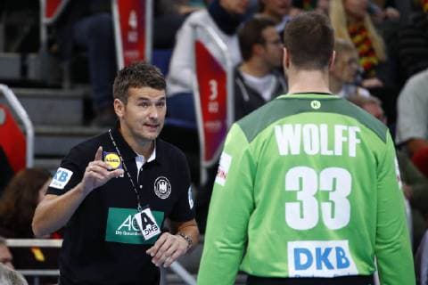 04 01 2019 TUI Arena Hannover International match Germany GER v Czech Republic CZE in picture Christian Prokop National coach GER gives instructions to Andreas Wolff 33 GER Germany GER v Czech Republic CZE