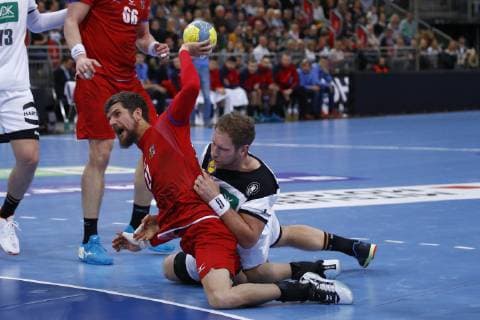 04 01 2019 TUI Arena Hannover international Germany GER v Czech Republic CZE in picture Steffen Weinhold 17 GER in duel with Ondrej Zdrahala 27 CZE Germany GER v Czech Republic CZE