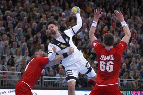 04 01 2019 TUI Arena Hannover international Germany GER v Czech Republic CZE in picture Milan Skvaril 24 CZE and Stephan Zeman 66 CZE in duel with Fabian Wiede 10 GER Germany GER v Czech Republic CZE