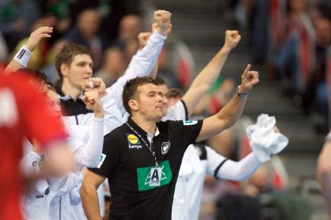 Handball Hannover 04 01 2019 test match preparation game Germany GER Czech Republic CZE Christian Prokop Germany coach jubilation
