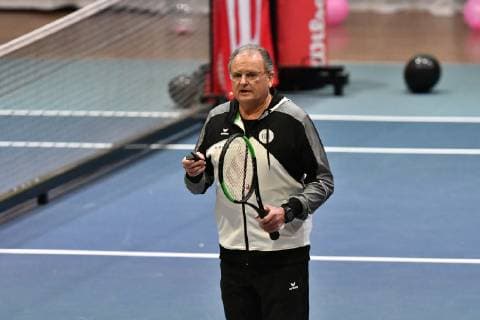 GER International DTB Tennis Congress 2019 05 01 2018 Estrel Congress Center Berlin GER International DTB Tennis Congress 2019 pictured Hans Peter Born lectures on the topic Update Tennis Training 2019 nph Mauelshagen nph00321