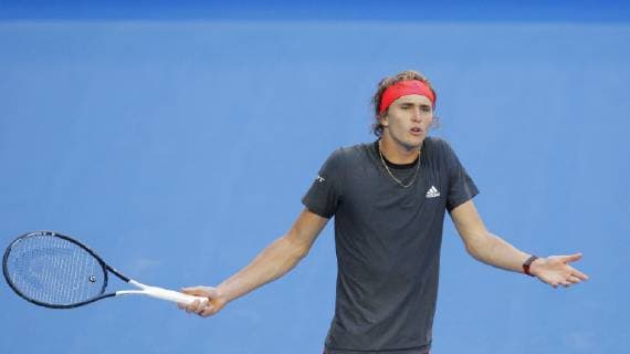 Sport Bilder des Tages 5th January 2019, RAC Arena, Perth, Australia; Hopman Cup Tennis, sponsored by Mastercard; Alexander Zverev of Team Germany reacts to his shot during the Final against Switzerland  ActionPlus12093024 DavidxWoodley