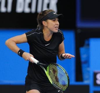 5th January 2019, RAC Arena, Perth, Australia; Hopman Cup Tennis, sponsored by Mastercard; Belinda Bencic of Team Switzerland reacts to her shot during the Final against Germany  ActionPlus12093037 DavidxWoodley