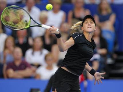 5th January 2019, RAC Arena, Perth, Australia; Hopman Cup Tennis, sponsored by Mastercard; Belinda Bencic of Team Switzerland plays a forehand shot against Angelique Kerber of Team Germany during the Final  ActionPlus12093039 DavidxWoodley