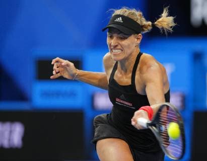 5th January 2019, RAC Arena, Perth, Australia; Hopman Cup Tennis, sponsored by Mastercard; Angelique Kerber of Team Germany plays a forehand shot against Belinda Bencic of Team Switzerland during the Final  ActionPlus12093058 DavidxWoodley