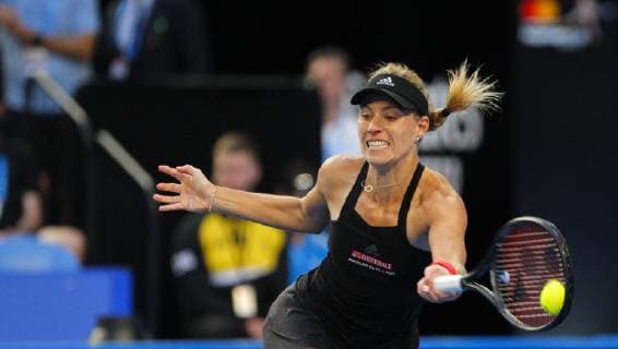 5th January 2019, RAC Arena, Perth, Australia; Hopman Cup Tennis, sponsored by Mastercard; Angelique Kerber of Team Germany plays a forehand shot against Belinda Bencic of Team Switzerland during the Final  ActionPlus12093062 DavidxWoodley
