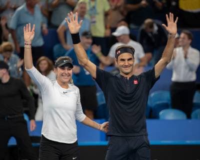 Belinda Bencic Roger Federer Mixed Doubles Final Final Tennis Hopman Cup 2019 ITF RAC Arena Perth Western Australia Australia 5 January 2019 Â Copyright: xJuergenxHasenkopfx