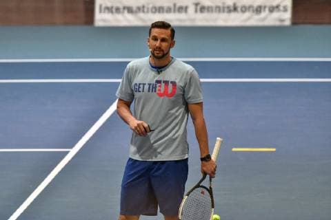 GER International DTB Tennis Congress 2019 05 01 2018 Estrel Congress Center Berlin GER International DTB Tennis Congress 2019 in picture Philipp Born speaks about training practice Update Training in performance tennis 2019 nph Mauelshagen nph00321