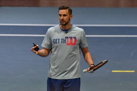 GER International DTB Tennis Congress 2019 05 01 2018 Estrel Congress Center Berlin GER International DTB Tennis Congress 2019 in picture Philipp Born speaks about training practice Update Training in performance tennis 2019 nph Mauelshagen nph00321