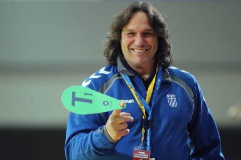 HANDBALL - Continental Cup, BRN vs GRE INNSBRUCK,AUSTRIA,05.JAN.19 - HANDBALL - Continental Cup, Bahrain vs Greece. Image shows head coach Ioannis Arvanitis (GRE). GEPAxpictures xAndreasxPranter