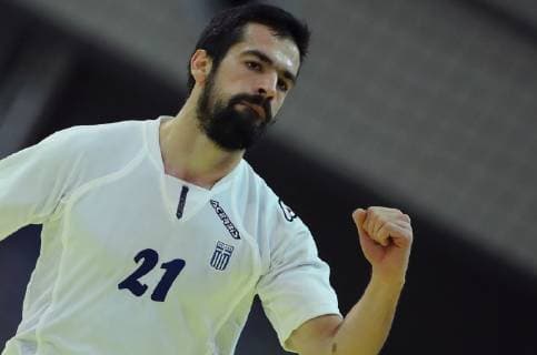 HANDBALL - Continental Cup, BRN vs GRE INNSBRUCK,AUSTRIA,05.JAN.19 - HANDBALL - Continental Cup, Bahrain vs Greece. Image shows the rejoicing of Dimitrios Tziras (GRE). GEPAxpictures xAndreasxPranter