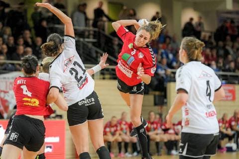 Emilia Galinska SV Union Halle im Spiel SV Union Halle Neustadt Wildcats vs Neckarsulmer Sport Union Handball 1 Bundesliga Season 2018 2019 Copyright xVIADATAx xHolgerxJohnx Halle Saale Sachsen Anhalt Germany