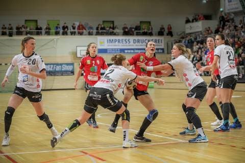 Viktoria Divak SV Union Halle wins the game SV Union Halle Neustadt Wildcats vs Neckarsulmer Sport Union Handball 1 Bundesliga Season 2018 2019 Copyright xVIADATAx xHolgerxJohnx Halle Saale Sachsen Anhalt Germany
