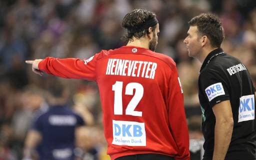 Photo National coach Christian Prokop Germany in conversation with Silvio Heinevetter Handball International match on So 06 01 2019 in Kiel Germany Argentina