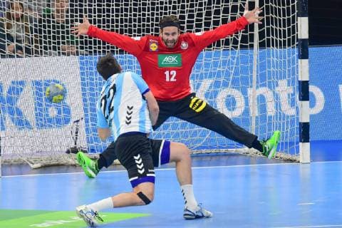 Germany Kiel Sparkassen Arena Handball National Team of Men Germany 12 Silvio Heinevetter GER Argentina 22 Gaston Alberto Mourino ARG