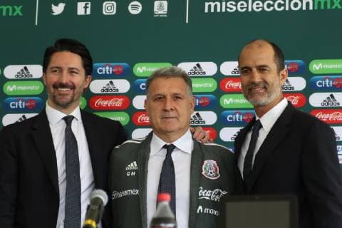 January 7 2019 EUM20190107DEP04 JPG MEXICO CITY SoccerFutbol Gerardo Martino January 7, 2019 In conference Yon de Luisa president of the Mexican Soccer Federation Femexfut and Guillermo Cantu general sports director present Gerardo Martino center as new coach of the Mexican Soccer Team Photo Agency EL UNIVERSALCarlos MejiaEELG Latin News January 7 2019  - ZUMAu78_ 20190107_zaf_u78_005 Copyright: xElxUniversalx