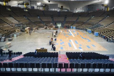 Handball WM Construction work Olympic Hall Munich 08 01 2019 Â