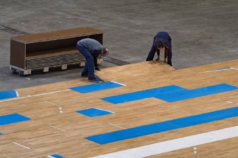 Handball WM Construction work Olympic Hall Munich 08 01 2019 Â