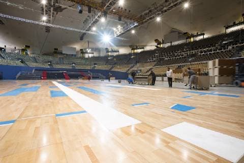 Handball WM Construction work Olympic Hall Munich 08 01 2019 Â