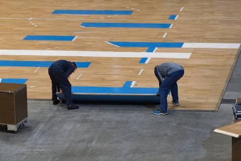 Handball WM Construction work Olympic Hall Munich 08 01 2019 Â