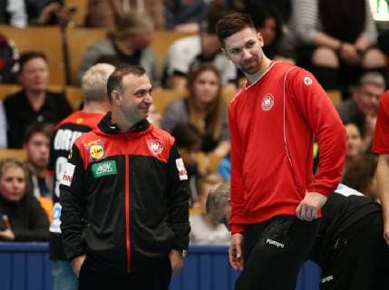 Bob Hanning Fabian Wiede public training in the run-up to the World Championships in Germany and Denmark Sport Handball DHB National Team Men Season 2018 2019 08 01 2019 GER BRDeutschland