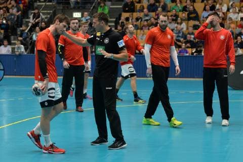 Handball Men Season 2018 19 World Championship 2019 in Germany and Denmark Public Training of the German National Team Uwe Gensheimer No 3 Germany Head Coach Christian Prokop Germany Steffen Fäth No 23 Germany Fabian Wiede No 10 Germany 08 01 19 Copyright: xMatthiasxKochx