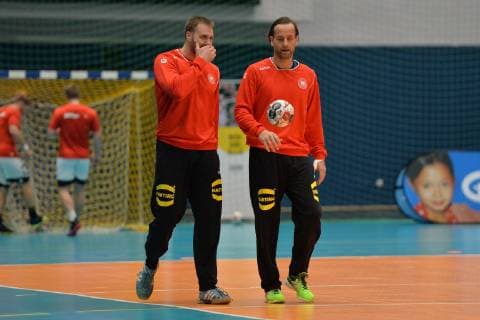 Handball Men Season 2018 19 World Championship 2019 in Germany and Denmark public training of the German national team TW Andreas Wolff Nr 33 Germany TW Silvio Heinevetter Nr 12 Germany 08 01 19 Copyright: xMatthiasxKochx