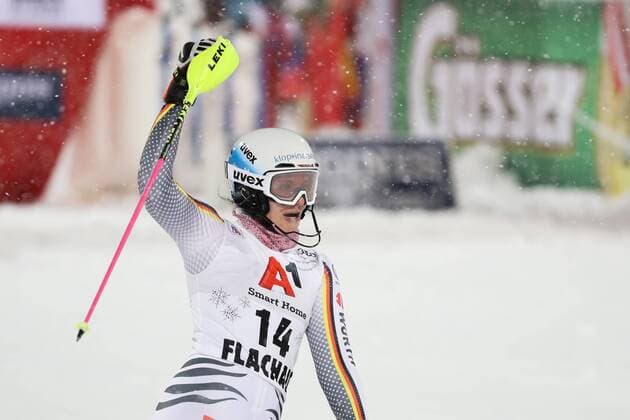 Sport Themen der Woche KW02 Sport Bilder des Tages ALPINE SKIING - FIS WC Flachau FLACHAU,AUSTRIA,08.JAN.19 - ALPINE SKIING - FIS World Cup, night slalom, ladies. Image shows the rejoicing of Christina Geiger (GER). GEPAxpictures xChristianxWalgram