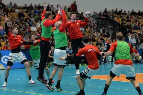 Handball Men Season 2018 19 World Championship 2019 in Germany and Denmark public training of the German national team Finn Lemke Nr 6 Germany Patrick Wiencek Nr 7 Germany Fabian Wiede Nr 10 Germany 08 01 19 Copyright: xMatthiasxKochx