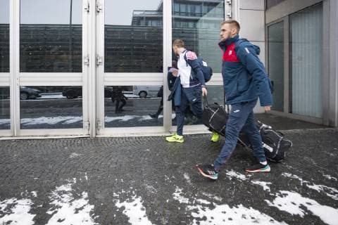 Arrival of the Croatian Handball National Team at the Hilton Hotel in Tucherpark Munich 09 01 2019 Â