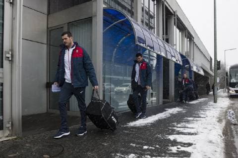 Arrival of the Croatian Handball National Team at the Hilton Hotel in Tucherpark Munich 09 01 2019 Â