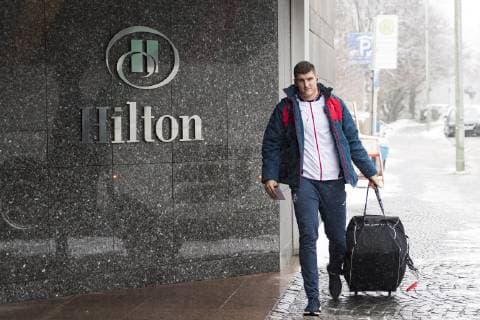 Arrival of the Croatian Handball National Team at the Hilton Hotel in Tucherpark Munich 09 01 2019 Â