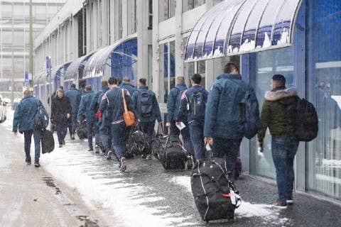 Arrival of the Croatian Handball National Team at the Hilton Hotel in Tucherpark Munich 09 01 2019 Â