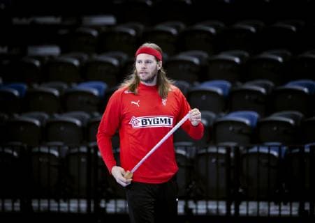 Mikkel Hansen during the training at Royal Arena on Wednesday 9 January 2019 Copenhagen Denmark, detectedSourceLanguage  Copyright: Scanpix LiselottexSabroex cop101 spdk20190109-124633-L