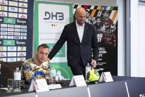 DHB Vice President Bob Hanning and Sports Director Axel Kromer Media Event of the German National Team Handball IHF Handball World Championship 09 01 19 Berlin Berlin Germany AOK Bundeszentrale Copyright: xAgentur54Gradx xFelixxKoenigx