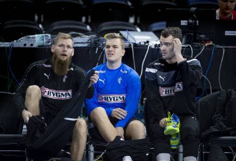 Nikolaj OEris Nielsen Johan Hansen and Casper U Mortensen during the training at Royal Arena Wednesday, January 9, 2019 Copenhagen Denmark, detectedSourceLanguage  Copyright: Scanpix LiselottexSabroex cop101 spdk20190109-130906-L