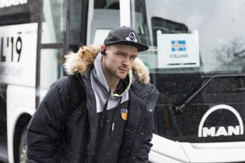 Handball WM GER DEN 19 Arrival of the Icelandic national handball team Hilton Park Hotel Munich 09 01 2019 Â