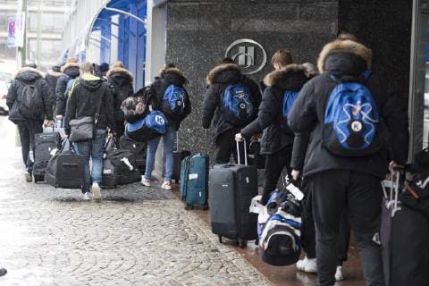 Handball WM GER DEN 19 Arrival of the Icelandic national handball team Hilton Park Hotel Munich 09 01 2019 Â
