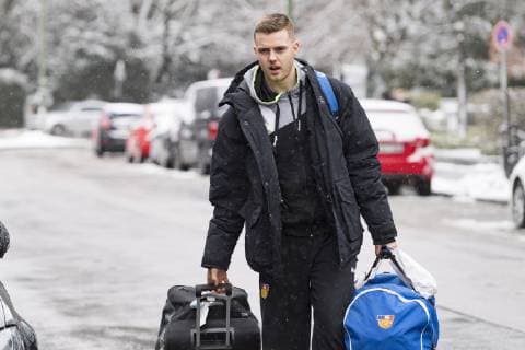 Handball WM GER DEN 19 Arrival of the Icelandic national handball team Hilton Park Hotel Munich 09 01 2019 Â