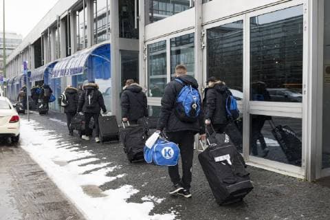 Handball WM GER DEN 19 Arrival of the Icelandic national handball team Hilton Park Hotel Munich 09 01 2019 Â