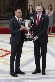 Verleihung des spanischen Sportpreises in Madrid Sus Majestades los Reyes Felipe y Letizia en la entraga de los Premios Al Deporte Keylor Navas Madrid 10-01-2019 Spanish King Felipe VI and Queen Letizia with Emeritus King Juan Carlos I and Queen Sofia de Grecia with Sports Minister Jose Guirao during the Sports National Awards in Madrid on Thuersday , 10 January 2019  xx xx