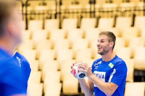190110 Bjarte Myrhol of Norway during a training session on January 10 2019 in Herning Photo Jon Olav Nesvold BILDBYR N kod JE 160390, detectedSourceLanguage  Copyright: JONxOLAVxNESVOLD BB190110JE048