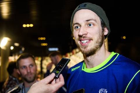 190110 Kim Ekdahl du Rietz of Sweden is interviewed by media during a press meeting and practice during the IHF World Handball Championship on January 10 2019 in Copenhagen Photo Ludvig Thunman BILDBYR u0081N kod LT 35572, detectedSourceLanguage  Copyright: LUDVIGxTHUNMAN BB190110LT006