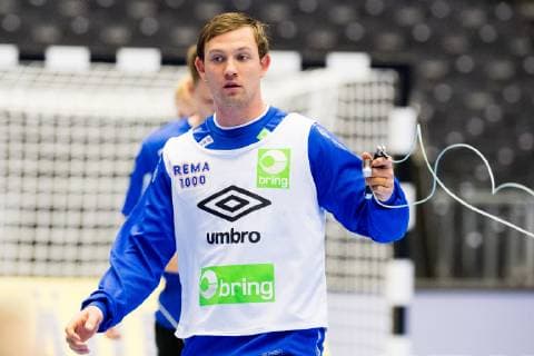 190110 Sander Sagosen of Norway during a training session on January 10 2019 in Herning Photo Jon Olav Nesvold BILDBYR u0081N kod JE 160390, detectedSourceLanguage  Copyright: JONxOLAVxNESVOLD BB190110JE054