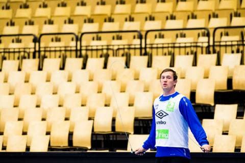 190110 Sander Sagosen of Norway during a training session on January 10 2019 in Herning Photo Jon Olav Nesvold BILDBYR u0081N kod JE 160390, detectedSourceLanguage  Copyright: JONxOLAVxNESVOLD BB190110JE058